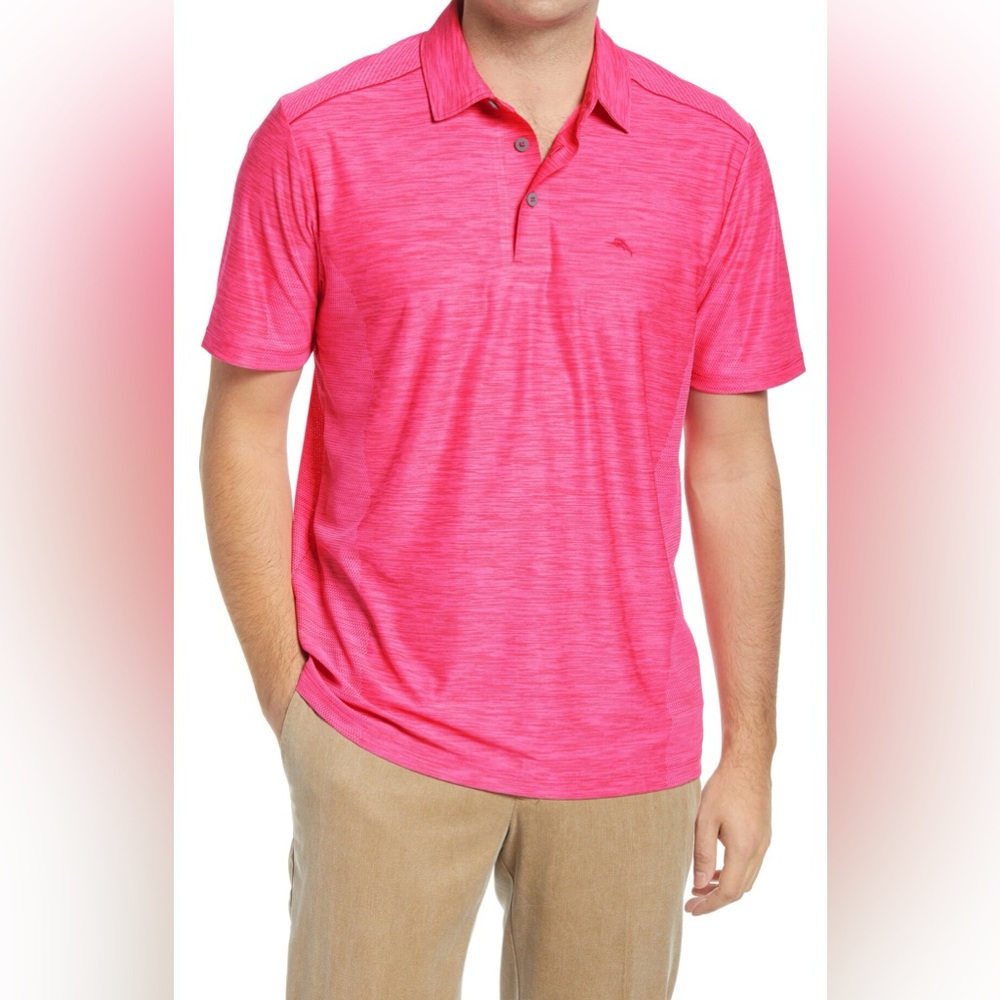 NWT Tommy Bahama palm coast polo- electric coral